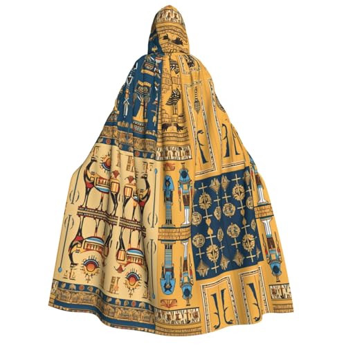 DZBDWZXH (Ancient Egypt Tribe Series) Bedruckter Kapuzenumhang für Erwachsene, Unisex, dicker Hexenumhang mit Kapuze, Umhang für Halloween-Partys, Weihnachtskostüm von DZBDWZXH