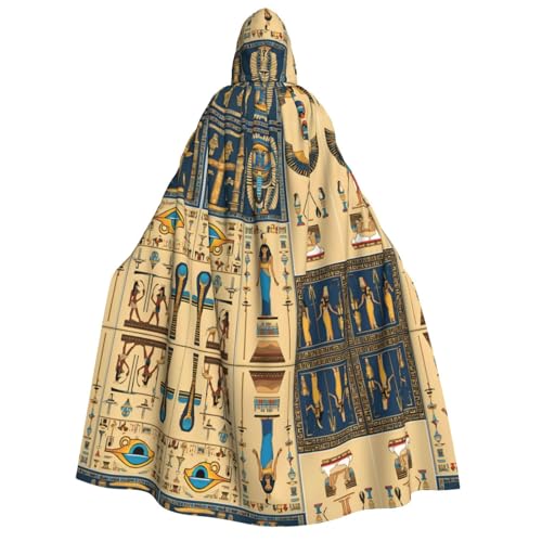 DZBDWZXH (Ancient Egypt Tribe Series) Bedruckter Kapuzenumhang für Erwachsene, Unisex, dicker Hexenumhang mit Kapuze, Umhang für Halloween-Partys, Weihnachtskostüm von DZBDWZXH