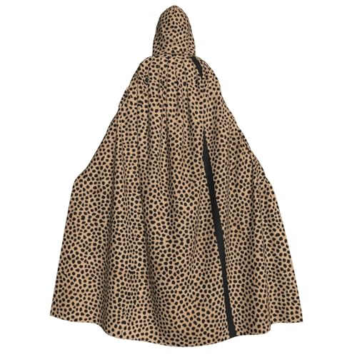 DZBDWZXH (Leopardenmuster) bedruckter Kapuzenumhang für Erwachsene, Unisex, dicker Hexenumhang mit Kapuze für Halloween-Partys, Weihnachtskostüm von DZBDWZXH