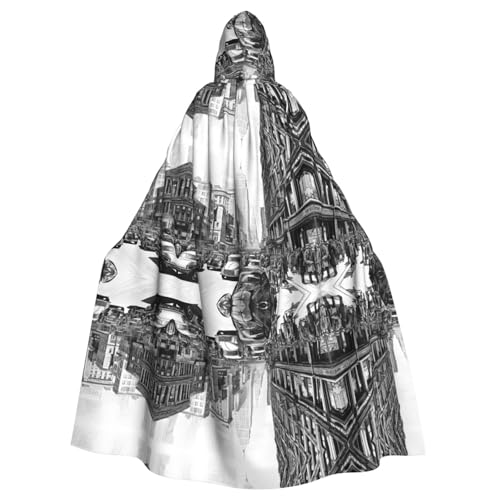 DZBDWZXH (Love from New York) Bedruckter Kapuzenumhang für Erwachsene, Unisex, Hexenumhang mit Kapuze für Halloween-Partys, Weihnachtskostüm von DZBDWZXH