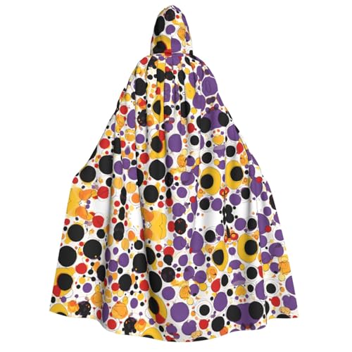 DZBDWZXH (Mid Century Modern Retro mit Tropfenformen) Bedruckter Kapuzenumhang für Erwachsene, Unisex, dicker Hexenumhang Kapuzenumhang für Halloween-Partys Weihnachtskostüm von DZBDWZXH