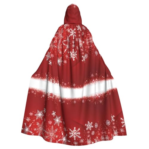 DZBDWZXH (Weihnachten) Bedruckter Kapuzenumhang für Erwachsene, Unisex, Hexenumhang mit Kapuze für Halloween-Partys, Weihnachtskostüm von DZBDWZXH