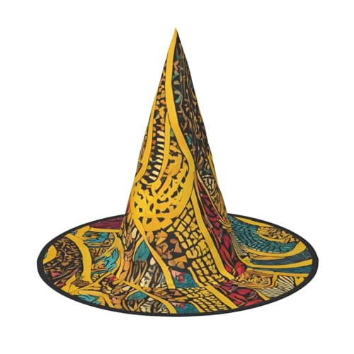 DZBDWZXH Afrikanischer Webdruck, Halloween-Hexenhut für Damen, Cosplay, Kostüm, Halloween, Party-Dekoration, 1 Stück DZBDWZXH Afrikanischer Webdruck, Halloween-Hexenhut für Damen, Cosplay, Kostüm, Halloween, Party-Dekoration, 1 Stück von DZBDWZXH