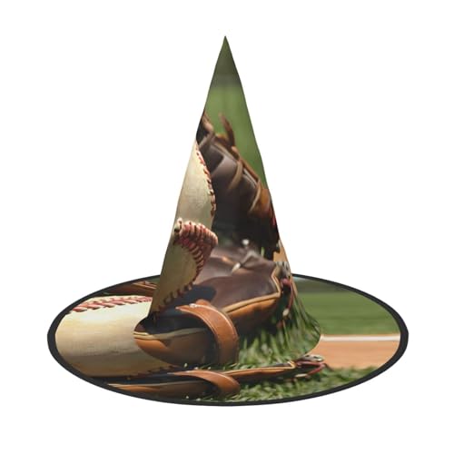 DZBDWZXH Baseball-Druck, Halloween-Hexenhut für Damen, Cosplay-Kostüm, Halloween-Party-Dekoration, 1 Stück von DZBDWZXH