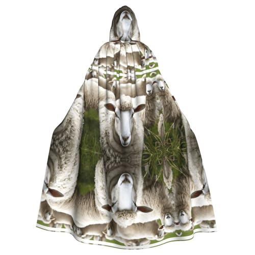 DZBDWZXH Bedruckter Kapuzenumhang für Erwachsene, Unisex, Hexenumhang für Halloween-Partys, Weihnachtskostüm von DZBDWZXH