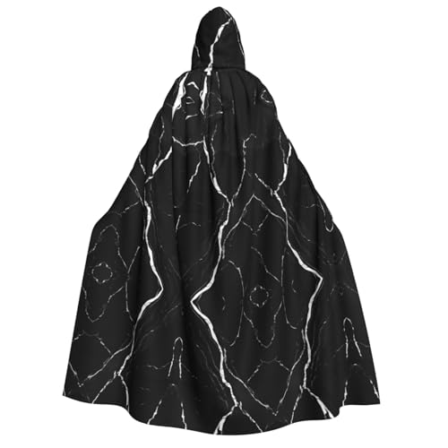 DZBDWZXH Bedruckter Kapuzenumhang für Erwachsene, Unisex, dicker Hexenumhang, Kapuzenumhang für Halloween-Partys, Weihnachtskostüm, Schwarz / Gold von DZBDWZXH