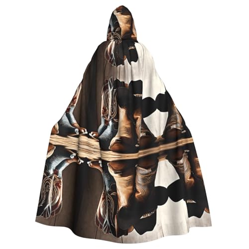 DZBDWZXH Bedruckter Kapuzenumhang mit Cowboy-Hut für Erwachsene, Unisex, Hexenumhang mit Kapuze, Umhang für Halloween-Partys, Weihnachtskostüm DZBDWZXH Bedruckter Kapuzenumhang mit Cowboy-Hut für Erwachsene, Unisex, Hexenumhang mit Kapuze, Umhang für Halloween-Partys, Weihnachtskostüm von DZBDWZXH
