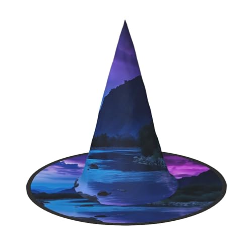 DZBDWZXH Blauer Galaxie-Druck, Halloween-Hexenhut für Damen, Cosplay-Kostüm, Verkleidung, Halloween, Party-Dekoration, 1 Stück DZBDWZXH Blauer Galaxie-Druck, Halloween-Hexenhut für Damen, Cosplay-Kostüm, Verkleidung, Halloween, Party-Dekoration, 1 Stück von DZBDWZXH