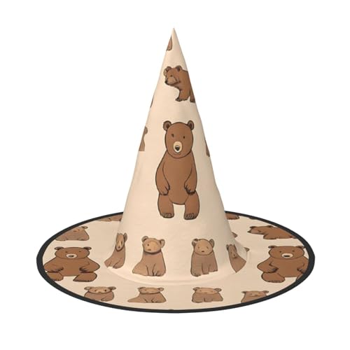 DZBDWZXH Cartoon-Hexenhut mit süßem Bären-Druck, für Damen, Cosplay, Kostüm, Halloween, Party-Dekoration, 1 Stück DZBDWZXH Cartoon-Hexenhut mit süßem Bären-Druck, für Damen, Cosplay, Kostüm, Halloween, Party-Dekoration, 1 Stück von DZBDWZXH