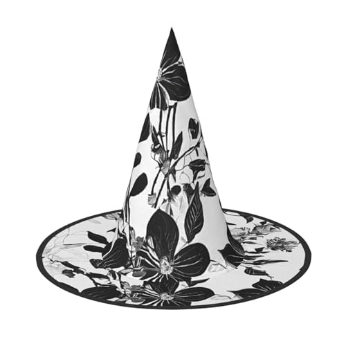 DZBDWZXH Damastmuster-Druck, Halloween-Hexenhut für Damen, Cosplay, Kostüm, Halloween, Party-Dekoration, 1 Stück DZBDWZXH Damastmuster-Druck, Halloween-Hexenhut für Damen, Cosplay, Kostüm, Halloween, Party-Dekoration, 1 Stück von DZBDWZXH
