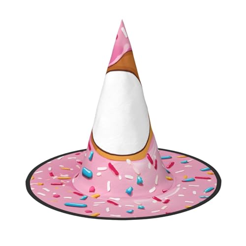 DZBDWZXH Donut-Druck, Halloween-Hexenhut für Damen, Cosplay, Kostüm, Halloween, Party-Dekoration, 1 Stück von DZBDWZXH