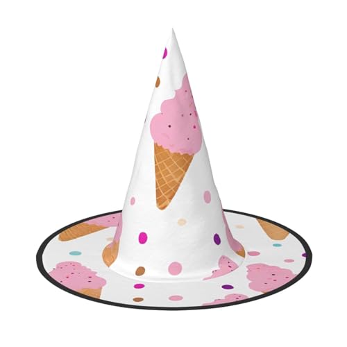 DZBDWZXH Eiswaffel-Druck, Halloween-Hexenhut für Damen, Cosplay, Kostüm, Halloween, Party-Dekoration, 1 Stück DZBDWZXH Eiswaffel-Druck, Halloween-Hexenhut für Damen, Cosplay, Kostüm, Halloween, Party-Dekoration, 1 Stück von DZBDWZXH