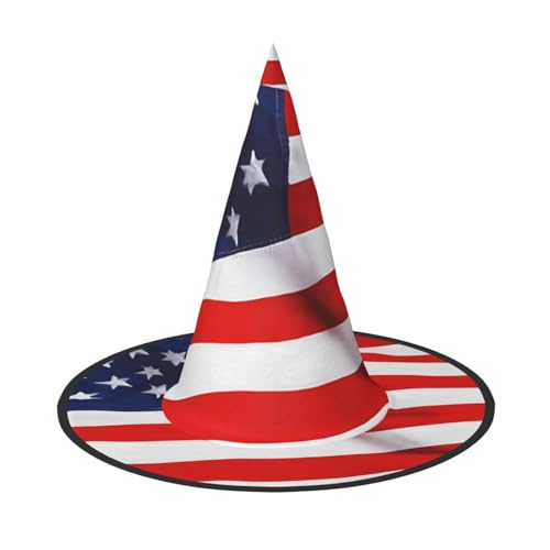 DZBDWZXH Flagge, patriotischer Druck, Halloween-Hexenhut für Damen, Cosplay, Kostüm, Verkleidung, Halloween, Party-Dekoration, 1 Stück DZBDWZXH Flagge, patriotischer Druck, Halloween-Hexenhut für Damen, Cosplay, Kostüm, Verkleidung, Halloween, Party-Dekoration, 1 Stück von DZBDWZXH