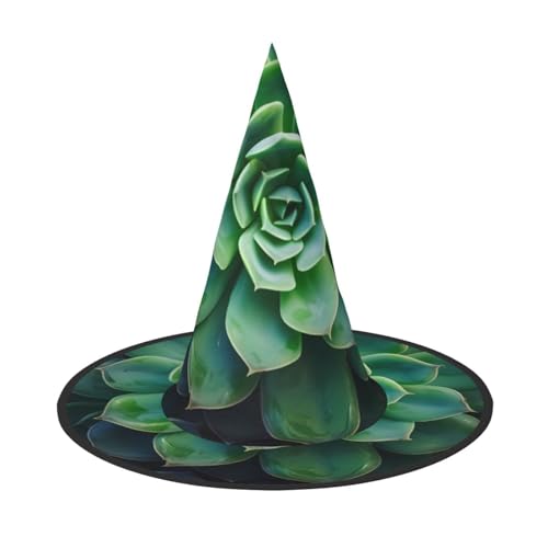DZBDWZXH Grüner Sukkulenten-Druck, Halloween-Hexenhut für Damen, Cosplay, Kostüm, Verkleidung, Halloween, Party-Dekoration, 1 Stück DZBDWZXH Grüner Sukkulenten-Druck, Halloween-Hexenhut für Damen, Cosplay, Kostüm, Verkleidung, Halloween, Party-Dekoration, 1 Stück von DZBDWZXH