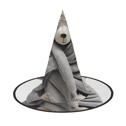 DZBDWZXH Halloween-Hexenhut mit Bären-Aufdruck, für Damen, Cosplay-Kostüm, Halloween-Party-Dekoration, 1 Stück von DZBDWZXH