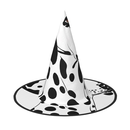 DZBDWZXH Halloween-Hexenhut mit Dalmatiner-Druck, für Damen, Cosplay, Kostüm, Halloween, Party-Dekoration, 1 Stück DZBDWZXH Halloween-Hexenhut mit Dalmatiner-Druck, für Damen, Cosplay, Kostüm, Halloween, Party-Dekoration, 1 Stück von DZBDWZXH