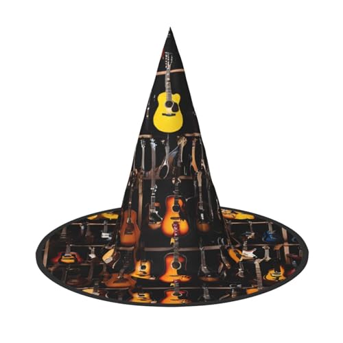 DZBDWZXH Halloween-Hexenhut mit Gitarrenmuster, für Damen, Cosplay, Kostüm, Halloween, Party-Dekoration, 1 Stück DZBDWZXH Halloween-Hexenhut mit Gitarrenmuster, für Damen, Cosplay, Kostüm, Halloween, Party-Dekoration, 1 Stück von DZBDWZXH
