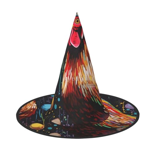 DZBDWZXH Halloween-Hexenhut mit Hühneraufdruck, für Damen, Cosplay, Kostüm, Halloween, Party-Dekoration, 1 Stück DZBDWZXH Halloween-Hexenhut mit Hühneraufdruck, für Damen, Cosplay, Kostüm, Halloween, Party-Dekoration, 1 Stück von DZBDWZXH