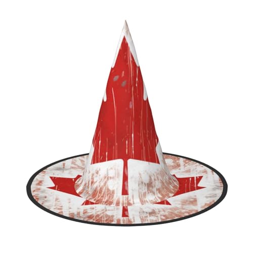 DZBDWZXH Halloween-Hexenhut mit Kanada-Flagge, für Damen, Cosplay, Kostüm, Halloween, Party-Dekoration, 1 Stück von DZBDWZXH