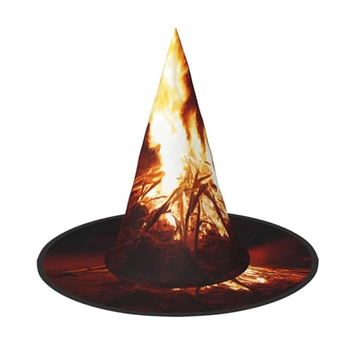 DZBDWZXH Halloween-Hexenhut mit Lagerfeuer-Druck, für Damen, Cosplay, Kostüm, Halloween, Party-Dekoration, 1 Stück DZBDWZXH Halloween-Hexenhut mit Lagerfeuer-Druck, für Damen, Cosplay, Kostüm, Halloween, Party-Dekoration, 1 Stück von DZBDWZXH