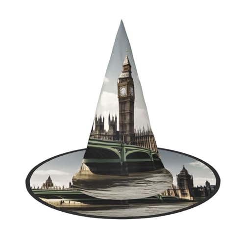 DZBDWZXH Halloween-Hexenhut mit London-Druck, für Damen, Cosplay-Kostüm, Halloween-Party-Dekoration, 1 Stück DZBDWZXH Halloween-Hexenhut mit London-Druck, für Damen, Cosplay-Kostüm, Halloween-Party-Dekoration, 1 Stück von DZBDWZXH
