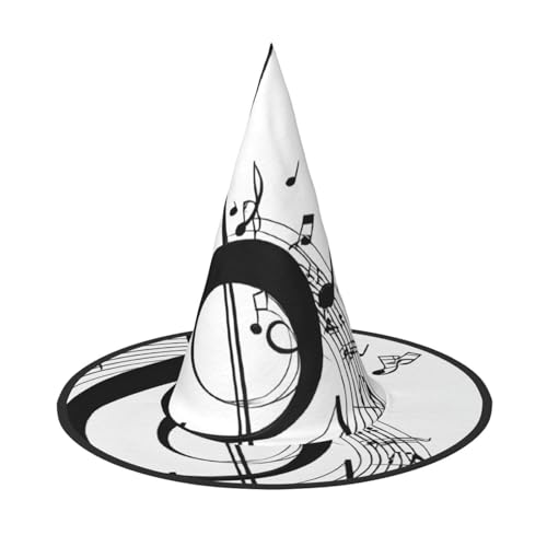DZBDWZXH Halloween-Hexenhut mit Musikdruck, für Damen, Cosplay, Kostüm, Halloween, Party-Dekoration, 1 Stück DZBDWZXH Halloween-Hexenhut mit Musikdruck, für Damen, Cosplay, Kostüm, Halloween, Party-Dekoration, 1 Stück von DZBDWZXH