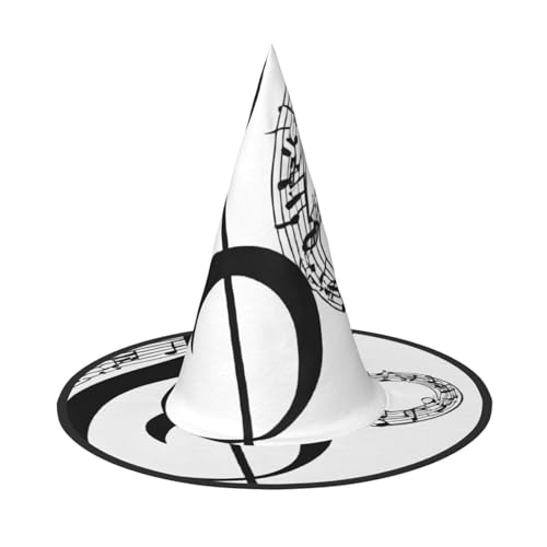 DZBDWZXH Halloween-Hexenhut mit Musikdruck, für Damen, Cosplay, Kostüm, Halloween, Party-Dekoration, 1 Stück DZBDWZXH Halloween-Hexenhut mit Musikdruck, für Damen, Cosplay, Kostüm, Halloween, Party-Dekoration, 1 Stück von DZBDWZXH