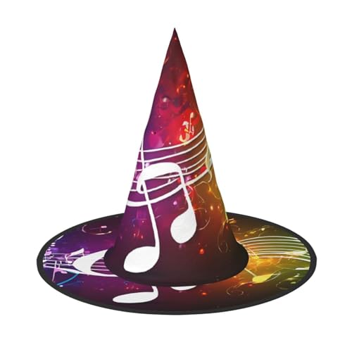 DZBDWZXH Halloween-Hexenhut mit Musiknoten-Druck, für Damen, Cosplay, Kostüm, Halloween, Party-Dekoration, 1 Stück DZBDWZXH Halloween-Hexenhut mit Musiknoten-Druck, für Damen, Cosplay, Kostüm, Halloween, Party-Dekoration, 1 Stück von DZBDWZXH