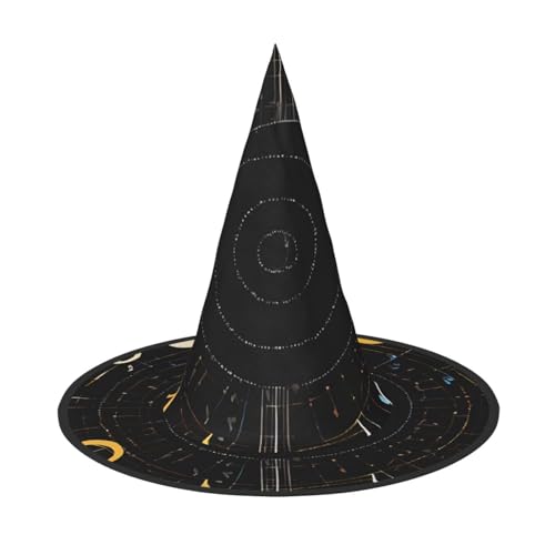 DZBDWZXH Halloween-Hexenhut mit Musiknoten für Damen, Cosplay, Kostüm, Verkleidung, Halloween, Party-Dekoration, 1 Stück DZBDWZXH Halloween-Hexenhut mit Musiknoten für Damen, Cosplay, Kostüm, Verkleidung, Halloween, Party-Dekoration, 1 Stück von DZBDWZXH