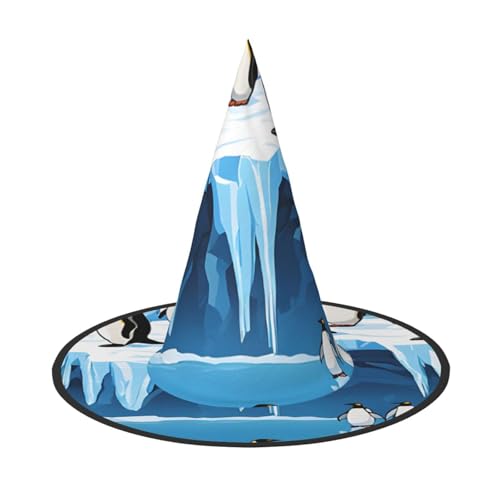 DZBDWZXH Halloween-Hexenhut mit Pinguine auf dem Eisberg1, für Damen, Cosplay, Kostüm, Halloween, Party-Dekoration, 1 Stück DZBDWZXH Halloween-Hexenhut mit Pinguine auf dem Eisberg1, für Damen, Cosplay, Kostüm, Halloween, Party-Dekoration, 1 Stück von DZBDWZXH