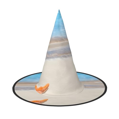 DZBDWZXH Halloween-Hexenhut mit Strandaufdruck, für Damen, Cosplay-Kostüm, Halloween-Party-Dekoration, 1 Stück DZBDWZXH Halloween-Hexenhut mit Strandaufdruck, für Damen, Cosplay-Kostüm, Halloween-Party-Dekoration, 1 Stück von DZBDWZXH