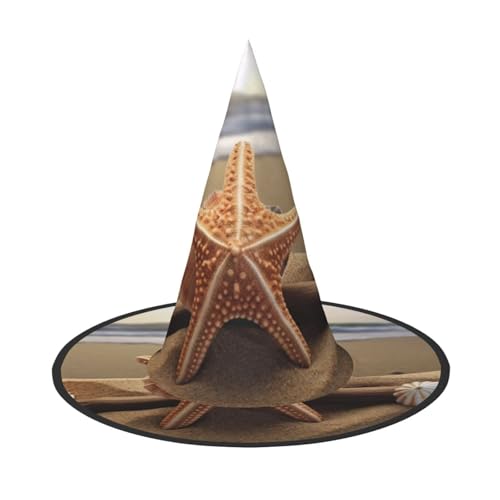 DZBDWZXH Halloween-Hexenhut mit Strandmotiv für Damen, Cosplay, Kostüm, Halloween, Party-Dekoration, 1 Stück DZBDWZXH Halloween-Hexenhut mit Strandmotiv für Damen, Cosplay, Kostüm, Halloween, Party-Dekoration, 1 Stück von DZBDWZXH