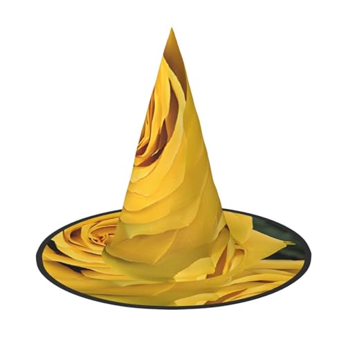 DZBDWZXH Halloween-Hexenhut mit gelben Rosen, für Damen, Cosplay, Kostüm, Halloween, Party-Dekoration, 1 Stück DZBDWZXH Halloween-Hexenhut mit gelben Rosen, für Damen, Cosplay, Kostüm, Halloween, Party-Dekoration, 1 Stück von DZBDWZXH