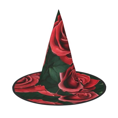 DZBDWZXH Halloween-Hexenhut mit rotem Rosenaufdruck, für Damen, Cosplay, Kostüm, Halloween, Party-Dekoration, 1 Stück DZBDWZXH Halloween-Hexenhut mit rotem Rosenaufdruck, für Damen, Cosplay, Kostüm, Halloween, Party-Dekoration, 1 Stück von DZBDWZXH