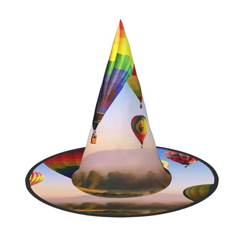 DZBDWZXH Heißluftballon-Druck, Halloween-Hexenhut für Damen, Cosplay, Kostüm, Halloween, Party-Dekoration, 1 Stück DZBDWZXH Heißluftballon-Druck, Halloween-Hexenhut für Damen, Cosplay, Kostüm, Halloween, Party-Dekoration, 1 Stück von DZBDWZXH