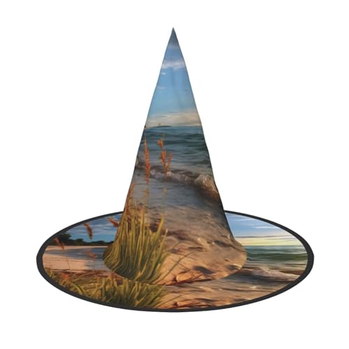 DZBDWZXH Hexenhut für Damen, Motiv: Calm Coastal Scene Print, Halloween, Party, Dekoration, 1 Stück DZBDWZXH Hexenhut für Damen, Motiv: Calm Coastal Scene Print, Halloween, Party, Dekoration, 1 Stück von DZBDWZXH