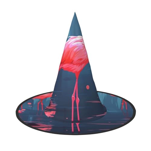 DZBDWZXH Hübscher Flamingo-Druck, Halloween-Hexenhut für Damen, Cosplay, Kostüm, Verkleidung, Halloween, Party-Dekoration, 1 Stück DZBDWZXH Hübscher Flamingo-Druck, Halloween-Hexenhut für Damen, Cosplay, Kostüm, Verkleidung, Halloween, Party-Dekoration, 1 Stück von DZBDWZXH