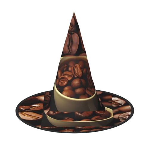 DZBDWZXH Kaffee-Collage, Druck, Halloween, Hexenhut für Damen, Cosplay, Kostüm, Halloween, Party-Dekoration, 1 Stück DZBDWZXH Kaffee-Collage, Druck, Halloween, Hexenhut für Damen, Cosplay, Kostüm, Halloween, Party-Dekoration, 1 Stück von DZBDWZXH