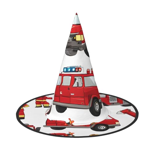 DZBDWZXH Kleine Jungen und Mädchen im Feuerwehrmann-Druck, Halloween-Hexenhut für Frauen, Cosplay-Kostüm, Halloween-Party-Dekoration, 1 Stück DZBDWZXH Kleine Jungen und Mädchen im Feuerwehrmann-Druck, Halloween-Hexenhut für Frauen, Cosplay-Kostüm, Halloween-Party-Dekoration, 1 Stück von DZBDWZXH