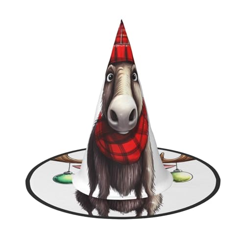 DZBDWZXH Lustiger Weihnachtselch-Druck, Halloween-Hexenhut für Damen, Cosplay, Kostüm, Verkleidung, Halloween, Party-Dekoration, 1 Stück DZBDWZXH Lustiger Weihnachtselch-Druck, Halloween-Hexenhut für Damen, Cosplay, Kostüm, Verkleidung, Halloween, Party-Dekoration, 1 Stück von DZBDWZXH