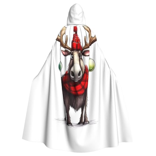 DZBDWZXH Lustiger Weihnachtselch-bedruckter Kapuzenumhang für Erwachsene, Unisex, Hexenumhang mit Kapuze, Umhang für Halloween-Partys, Weihnachtskostüm DZBDWZXH Lustiger Weihnachtselch-bedruckter Kapuzenumhang für Erwachsene, Unisex, Hexenumhang mit Kapuze, Umhang für Halloween-Partys, Weihnachtskostüm von DZBDWZXH