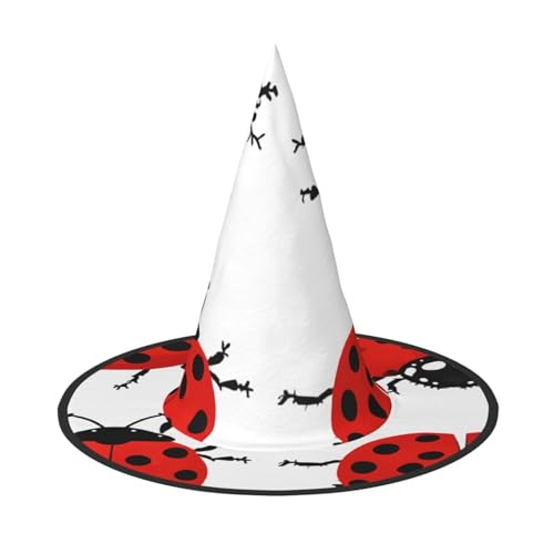 DZBDWZXH Marienkäfer-Druck, Halloween-Hexenhut für Damen, Cosplay, Kostüm, Verkleidung, Halloween, Party-Dekoration, 1 Stück DZBDWZXH Marienkäfer-Druck, Halloween-Hexenhut für Damen, Cosplay, Kostüm, Verkleidung, Halloween, Party-Dekoration, 1 Stück von DZBDWZXH