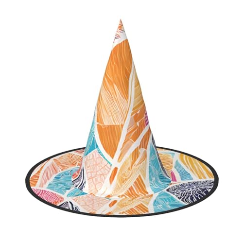 DZBDWZXH Mexikanischer Otomi-Tier-Druck, Halloween-Hexenhut für Damen, Cosplay, Kostüm, Halloween, Party-Dekoration, 1 Stück von DZBDWZXH