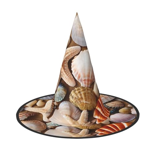 DZBDWZXH Muschellandschaft am Strand, Halloween-Hexenhut für Damen, Cosplay, Kostüm, Verkleidung, Halloween, Party-Dekoration, 1 Stück DZBDWZXH Muschellandschaft am Strand, Halloween-Hexenhut für Damen, Cosplay, Kostüm, Verkleidung, Halloween, Party-Dekoration, 1 Stück von DZBDWZXH