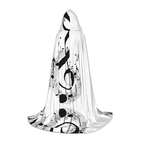 DZBDWZXH Musik-bedruckter Kapuzenumhang für Jugendliche, Kapuzenumhang aus Polyester, Spandex, weiche Mischung für Halloween-Partys, Größe S DZBDWZXH Musik-bedruckter Kapuzenumhang für Jugendliche, Kapuzenumhang aus Polyester, Spandex, weiche Mischung für Halloween-Partys, Größe S von DZBDWZXH