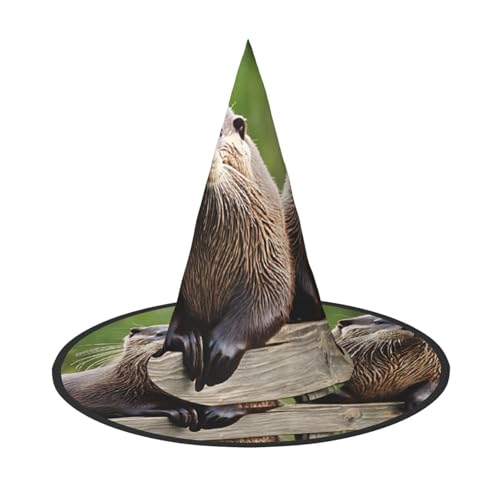 DZBDWZXH Niedlicher Otter-Druck, Halloween-Hexenhut für Damen, Cosplay, Kostüm, Verkleidung, Halloween, Party-Dekoration, 1 Stück DZBDWZXH Niedlicher Otter-Druck, Halloween-Hexenhut für Damen, Cosplay, Kostüm, Verkleidung, Halloween, Party-Dekoration, 1 Stück von DZBDWZXH
