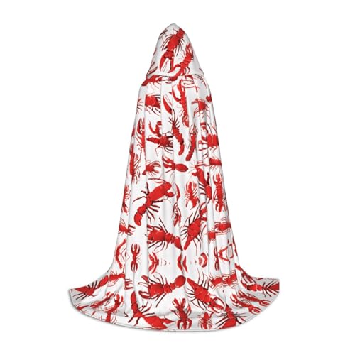 DZBDWZXH Roter Hummer-bedruckter Kapuzenumhang für Teenager, Jugendliche, Kapuzenumhang aus Polyester, Spandex, weiche Mischung für Halloween-Partys, groß DZBDWZXH Roter Hummer-bedruckter Kapuzenumhang für Teenager, Jugendliche, Kapuzenumhang aus Polyester, Spandex, weiche Mischung für Halloween-Partys, groß von DZBDWZXH