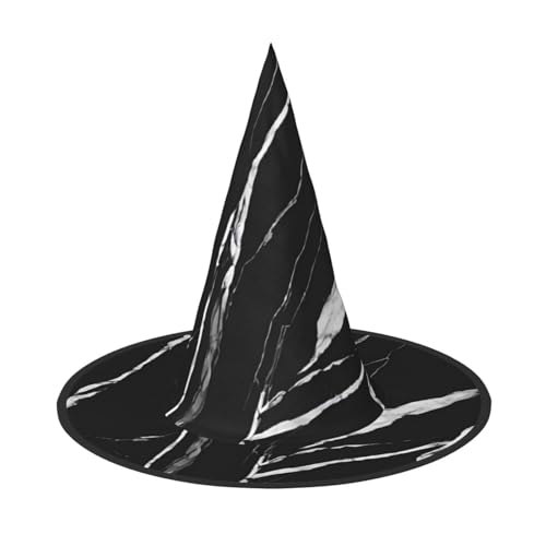 DZBDWZXH Schwarz-goldener Marmor-Druck, Halloween-Hexenhut für Damen, Cosplay, Kostüm, Halloween, Party-Dekoration, 1 Stück DZBDWZXH Schwarz-goldener Marmor-Druck, Halloween-Hexenhut für Damen, Cosplay, Kostüm, Halloween, Party-Dekoration, 1 Stück von DZBDWZXH