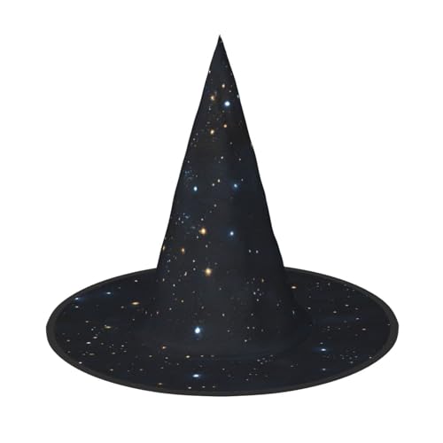 DZBDWZXH Schwarzer Glitzer-Druck, Halloween-Hexenhut für Damen, Cosplay, Kostüm, Halloween, Party-Dekoration, 1 Stück DZBDWZXH Schwarzer Glitzer-Druck, Halloween-Hexenhut für Damen, Cosplay, Kostüm, Halloween, Party-Dekoration, 1 Stück von DZBDWZXH