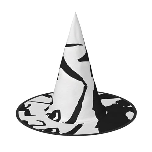 DZBDWZXH Silhouetten von Kampfdruck, Halloween-Hexenhut für Damen, Cosplay, Kostüm, Verkleidung, Halloween, Party-Dekoration, 1 Stück von DZBDWZXH